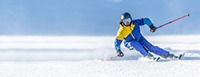 Skifahrer auf Banner der Startseite
