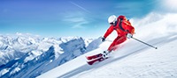 Skifahrer Teil von Banner